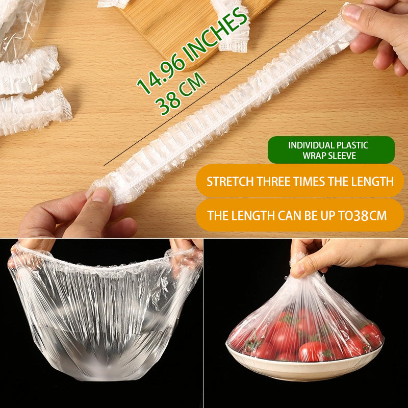 200Pcs Disposable Saran Wrap Food Covers