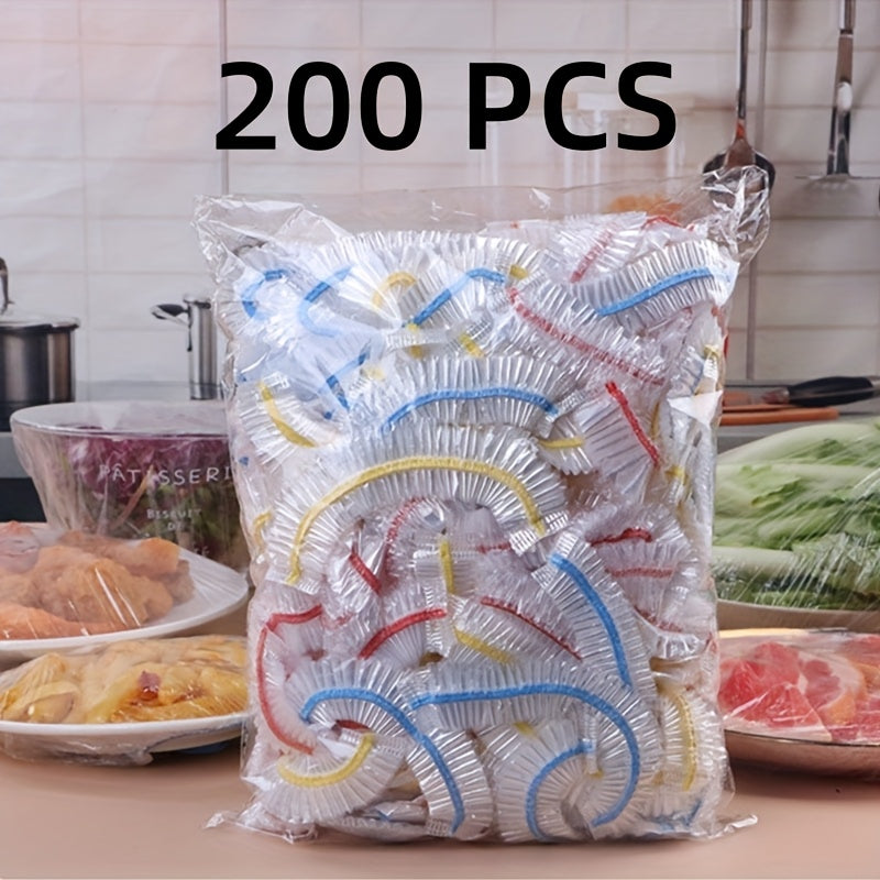 200Pcs Disposable Saran Wrap Food Covers